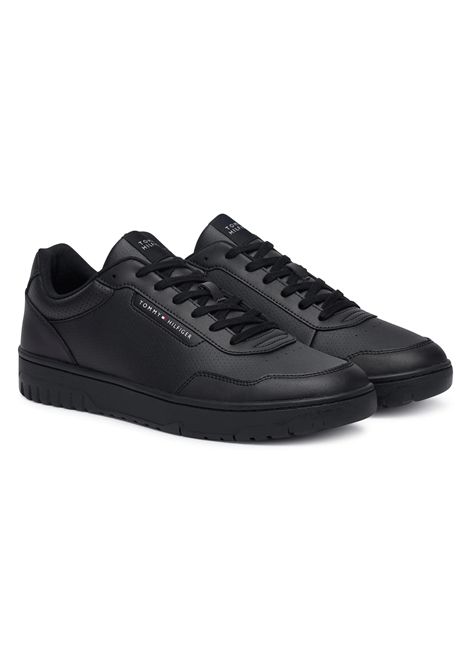 Tommy Hilfiger Basket Core Leather Shoes Black Men TOMMY HILFIGER | Sneakers | FM0FM05927-BDS